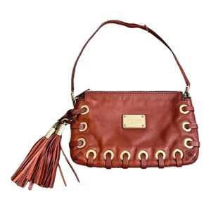 Michael Kors Astor Grommet Tassel Clutch Convertible Shoulder Bag